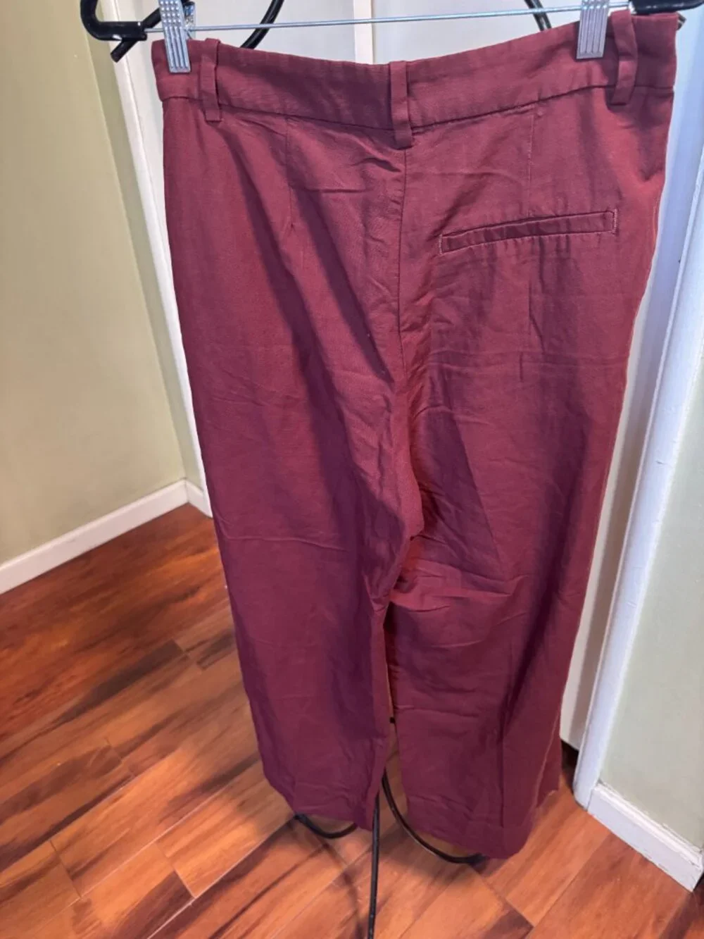 H&M women wide leg hi-waist linen blend one pleat pant size 6 new with tag